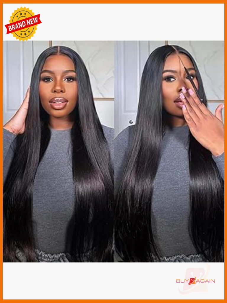 200 Density Straight Human Hair Glueless Wig 26 Inch Pre Plucked Pre Cut